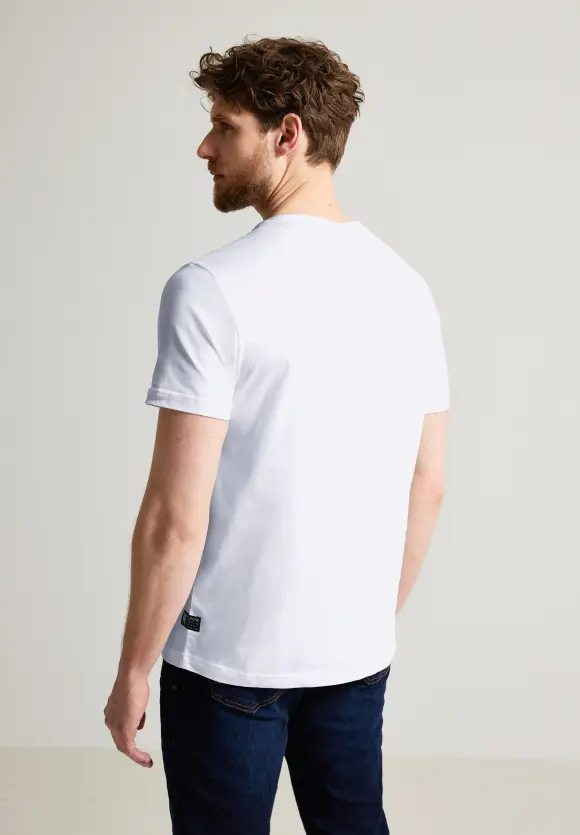 Basic T-Shirt in Unifarbe - White