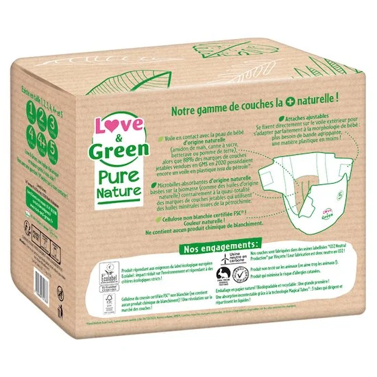 Couches écologiques Pure Nature Eco Label   T4+   de               Love & Green