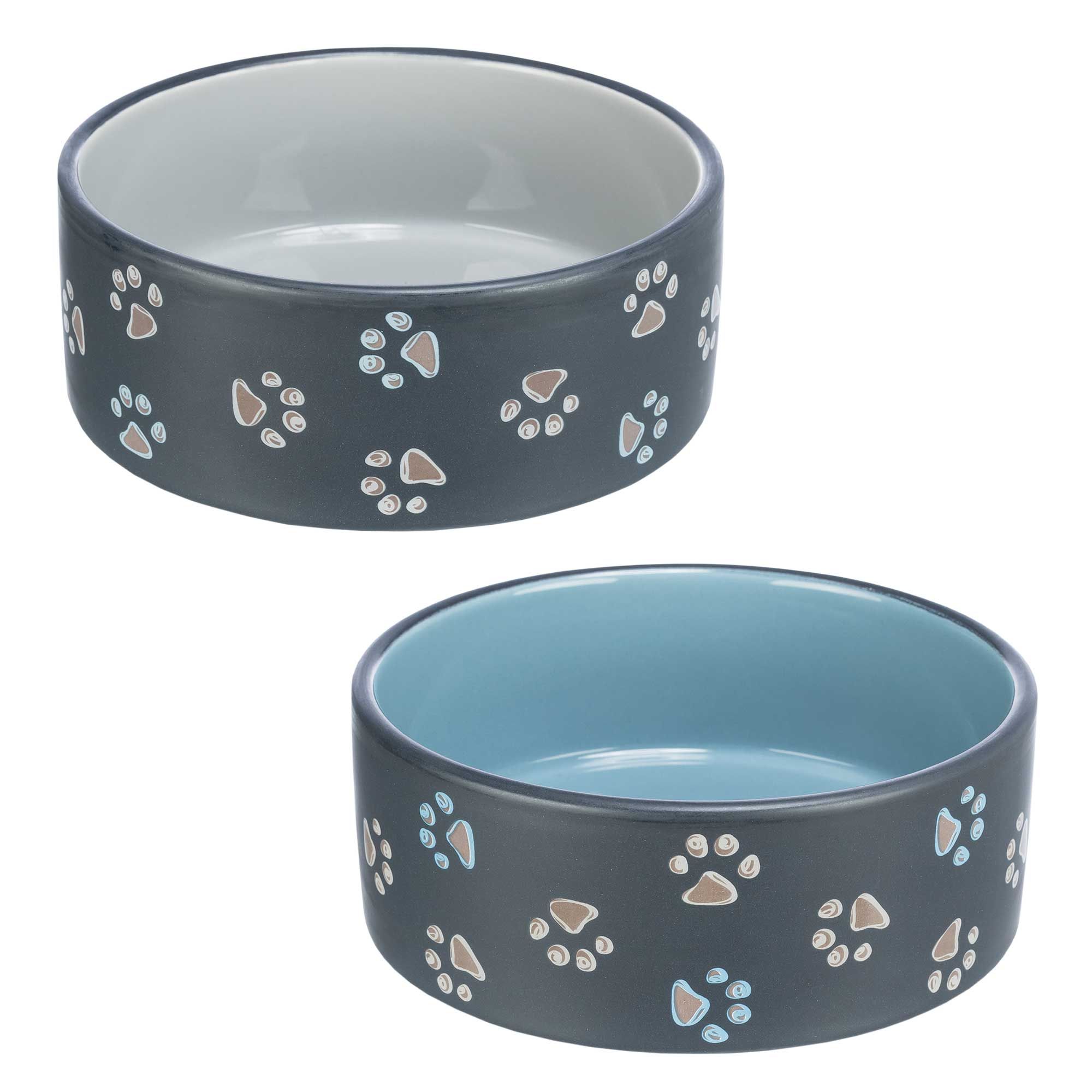 Hundenapf Jimmy - spülmaschinengeeignet - als Set 2x1,5L - blau und grau