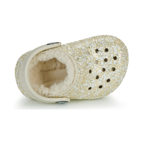 Crocs - Classic Lined Glitter Clog T - Beige / Doré