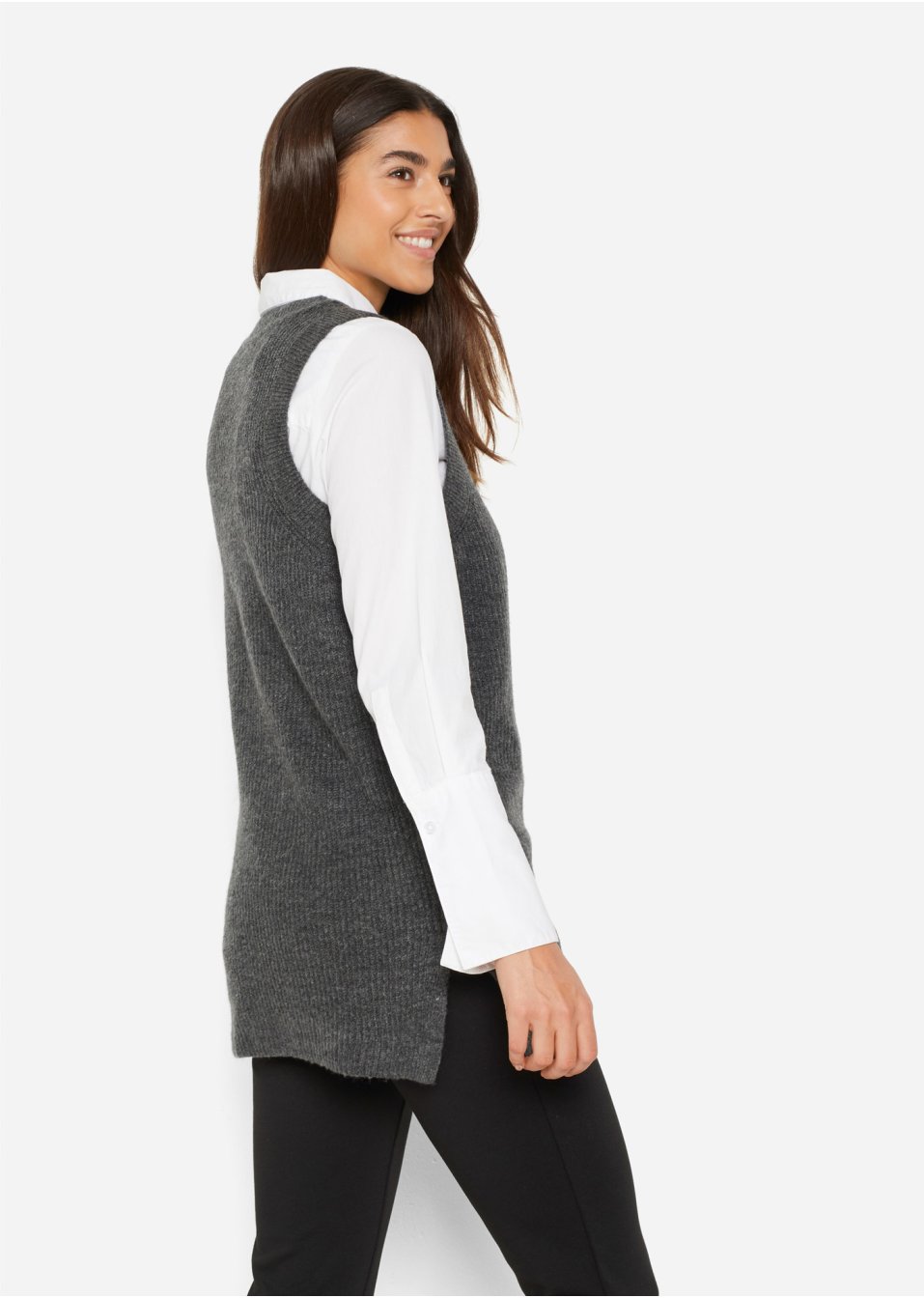 Pull sans manches avec fentes latérales