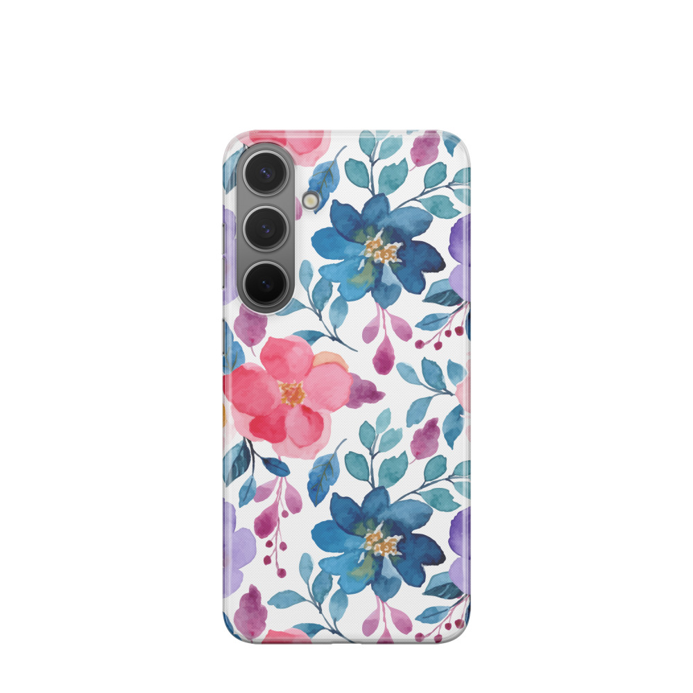 Samsung Galaxy S24 Plus Gummi Hülle Aquarellblüte - Versch. Farben