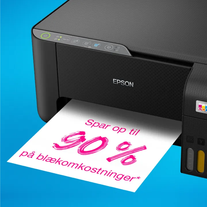 Epson EcoTank ET-2860 - Multifunktionsprinter - farve - blækprinter - ITS - A4 (medie) - op til 10 spm (udskriver) - 100 ark - Wi-Fi, USB - sort