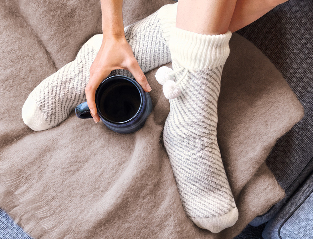 Chaussons chaussettes-Flocons