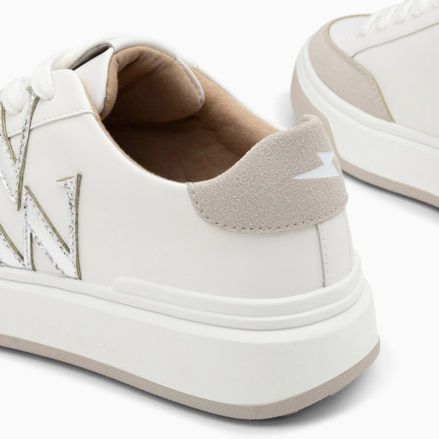 Sneakers-Baskets monogramme Candice blanc et gris