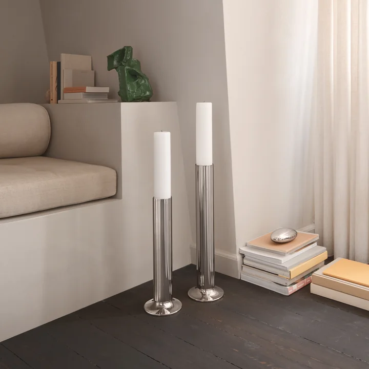 Georg Jensen - Bernadotte Boden Kerzenhalter, H 40 cm, silber
