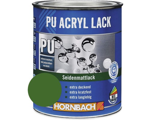 HORNBACH Kleurverf PU Acrylverf zijdeglans RAL 6002 bladgroen 750 ml