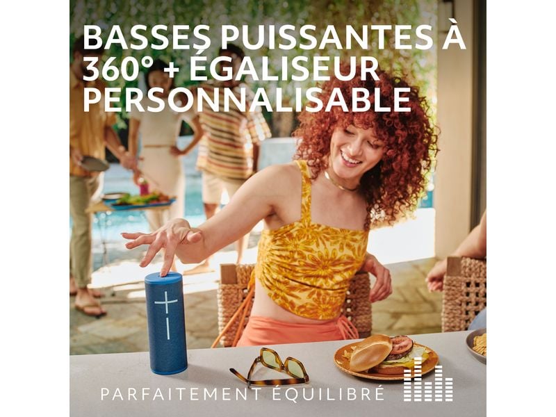 Ultimate Ears Bluetooth Speaker MEGABOOM 4 Blau Portabler Lautsprecher, wasserdicht, mit imposantem 360°-Sound und tiefen Bässen