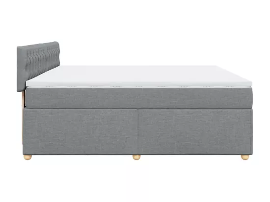Sommier à lattes de lit avec matelas Gris clair 180x200cm Tissu