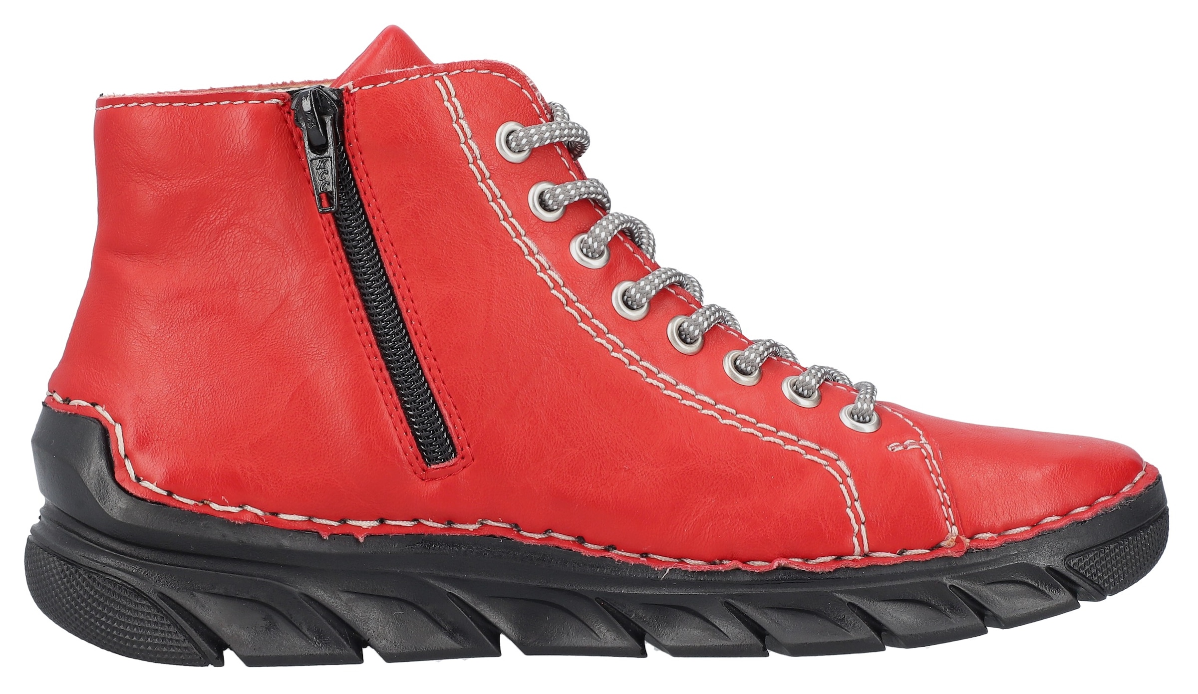 Rieker Schnürboots  , Schnürstiefelette, High Top Sneaker, Schnürschuh mit Kontrastnaht