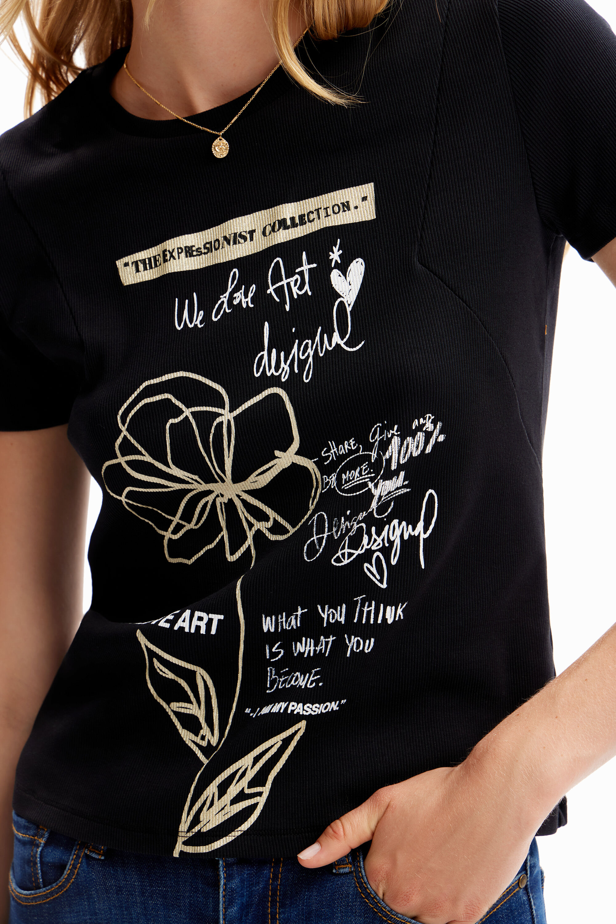 T-shirt fleur messages