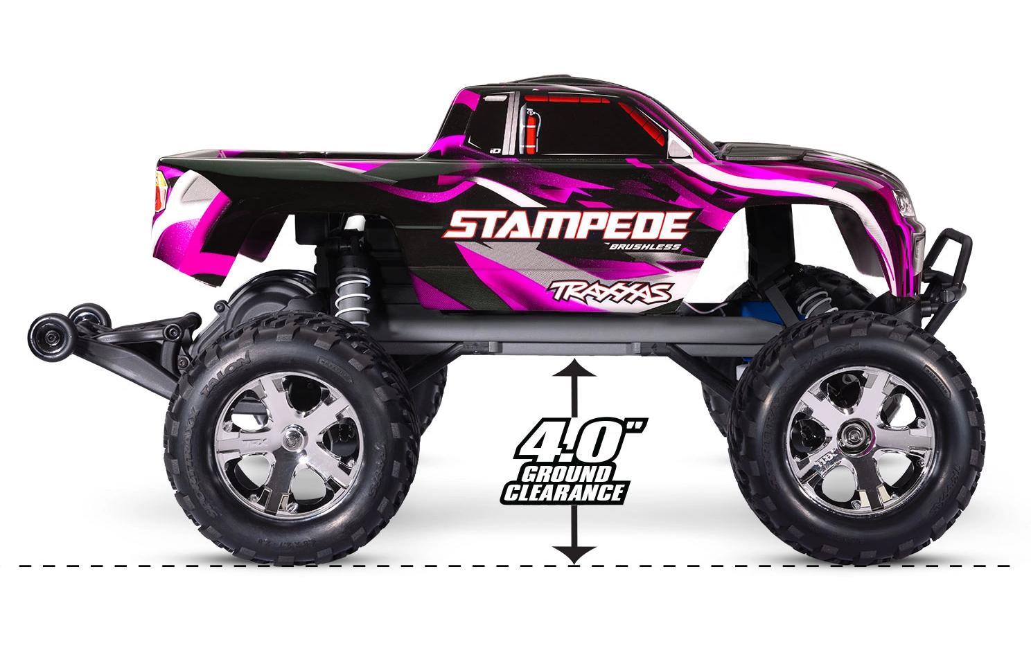 Monster Truck Stampede HD BL-2s 2WD Pink, ARTR, 1:10<br>Robuster 2WD Monstertruck