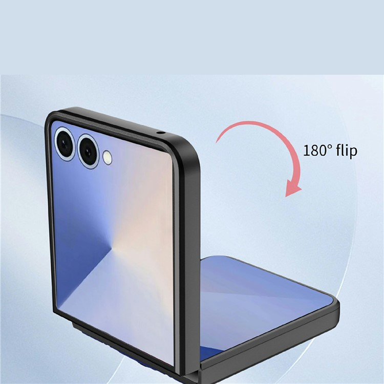 Samsung Galaxy Z Flip7 Hybrid Hardcase Hülle   Magnetischer Kickstand Haltering - Schwarz