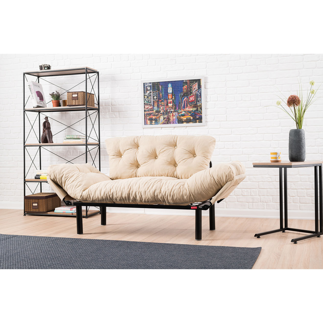 Atelier del Sofa Canapé 2 places convertible Nitta crème - 155x85x73 cm