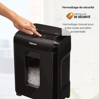 Fellowes Powershred 10M - destructeur de documents coupe croisée microparticules - 10 feuilles - Corbeille 19 litres