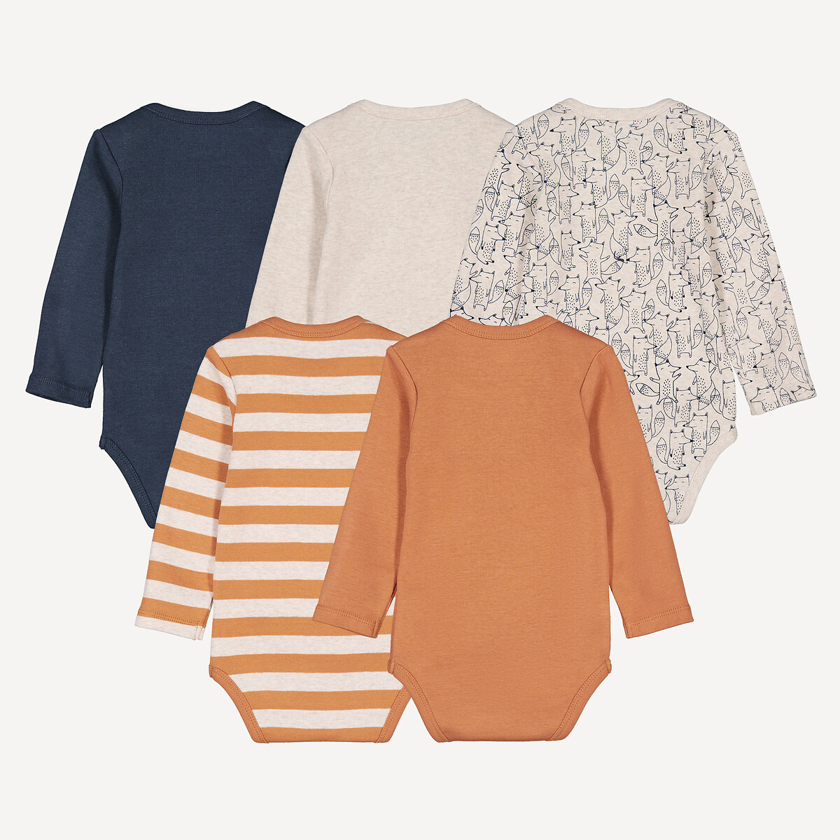 COLEÇÃO LA REDOUTE<br>Conjunto de 5 bodies de manga comprida
