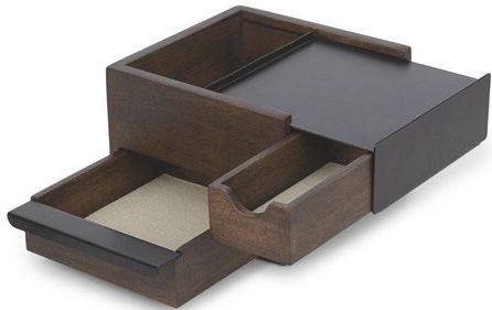 Umbra - Stowit - Opbergbox - Zwart/Walnoot - Rubberhout