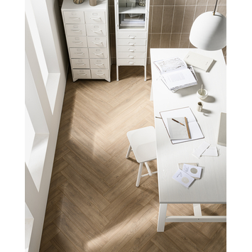 vtwonen laminaat Rafter Visgraat beige bruin