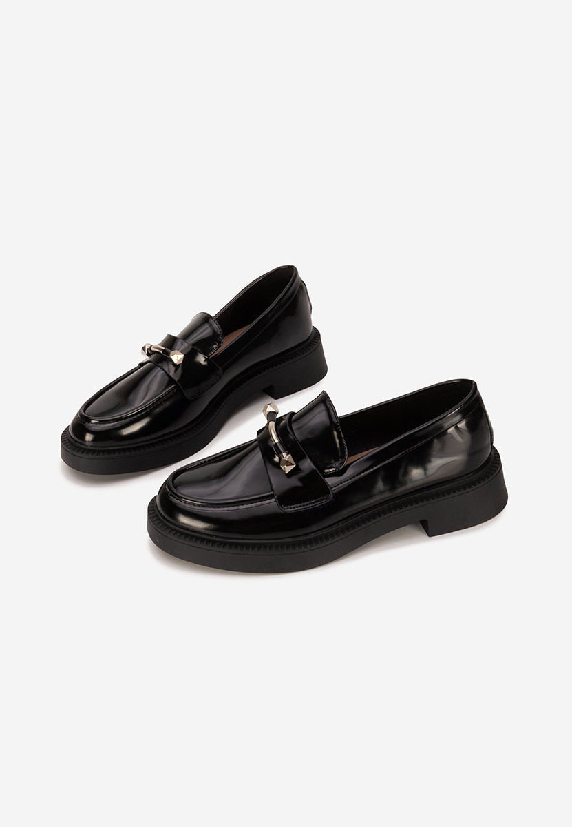 Mocassins pour femme vernis noirs Letissia