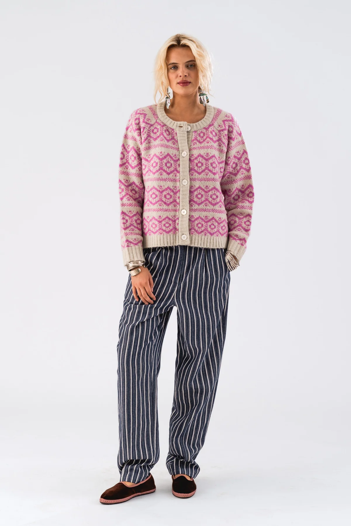 Lollys Laundry Novall Cardigan Ls 98 neon pink