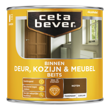 CetaBever Deur, Kozijn & Meubelbeits zijdeglans transparant noten 250 ml