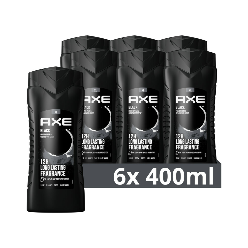 6x Axe 3-in-1 Douchegel XL Black400 ml