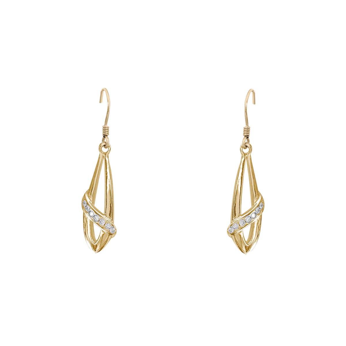 Boucles d'oreilles plaquées or avec oxydes de zirconium