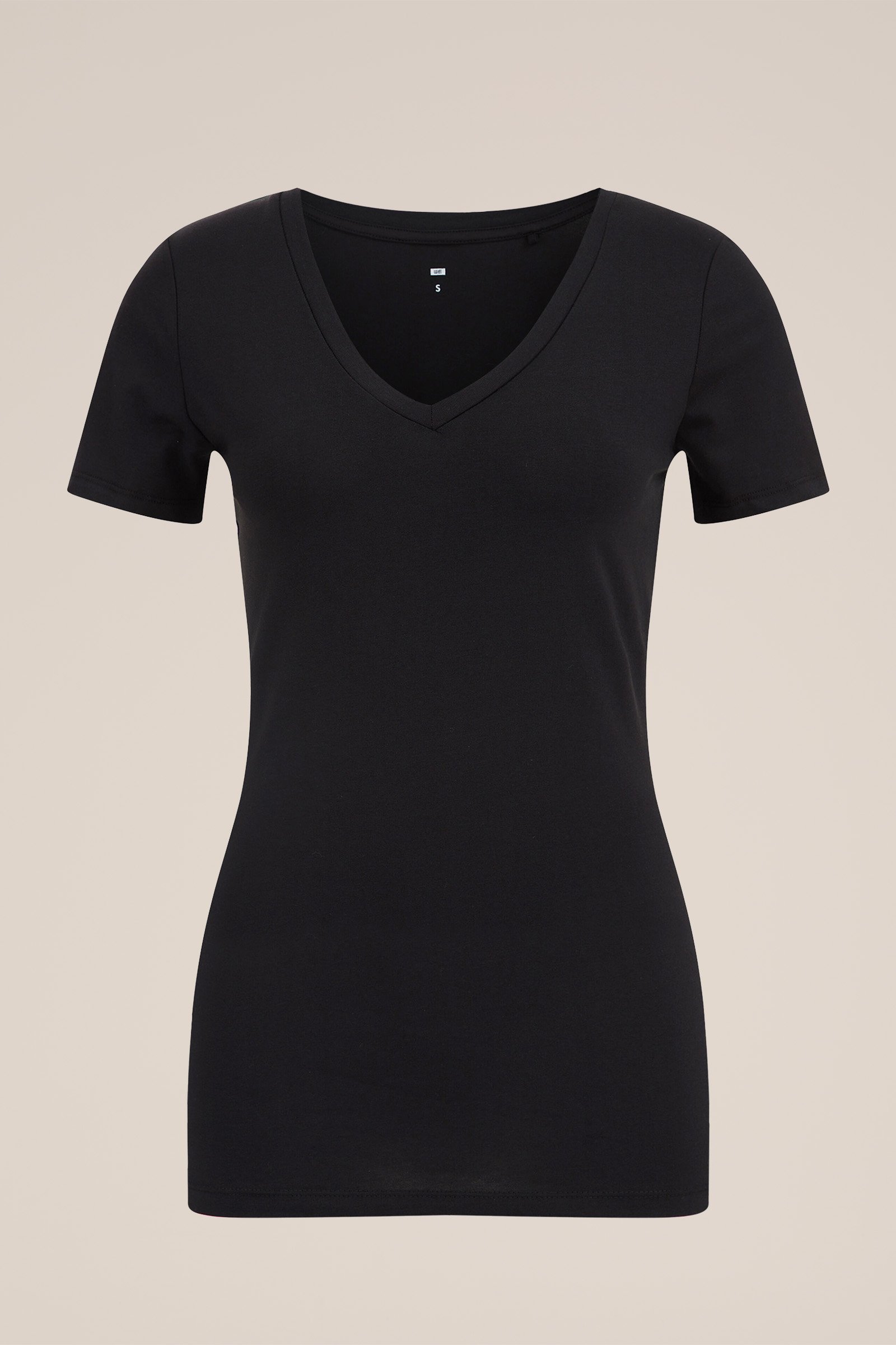 T-shirt met V-hals WE Fashion Zwart