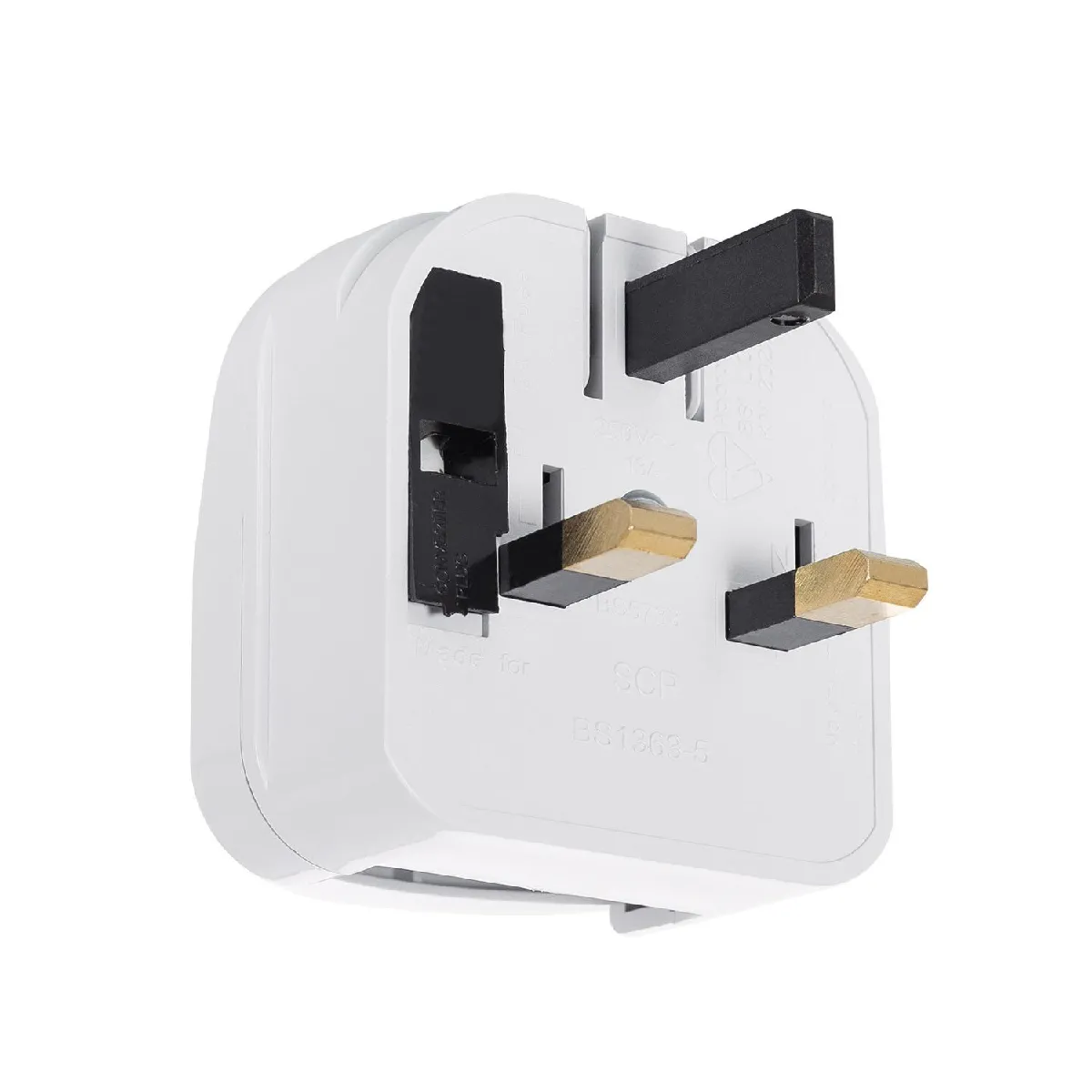 Ledkia Adaptateur Type E à Type G (UK) - Blanc