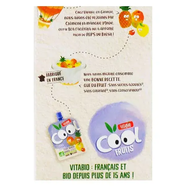 Vitabio Cool Fruits Paw Patrol Maçã Manga Abacaxi Orgânico 12 x 90g