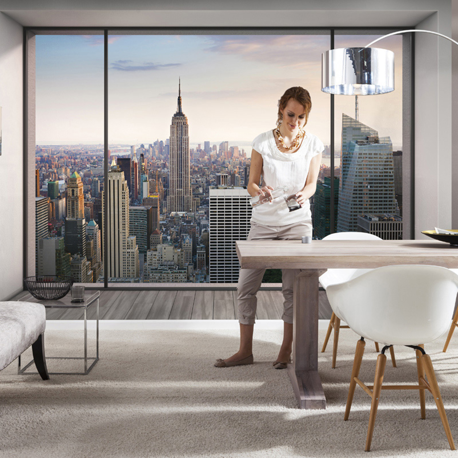 Vlies-Fototapete PENTHOUSE - grau - 400x260 cm