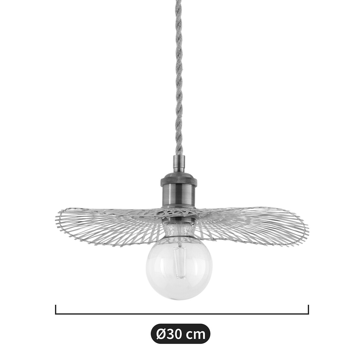 LA REDOUTE INTERIEURS<br>Luminária pendente arejada em bambu Ø30 cm, Ezia