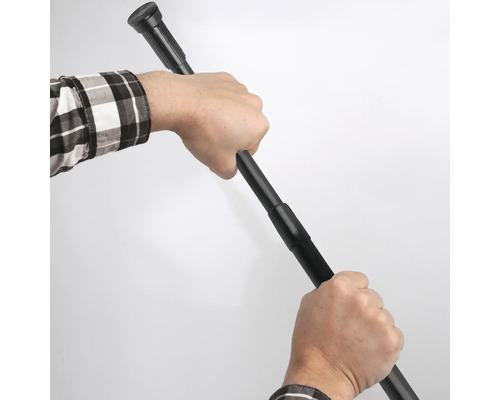MSV douchegordijnstang 110-200 cm roestvrij staal zwart 143601