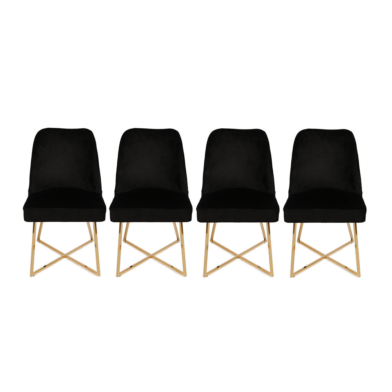 Homitis 4 Chaises Madrid noires - 50x90x49 cm