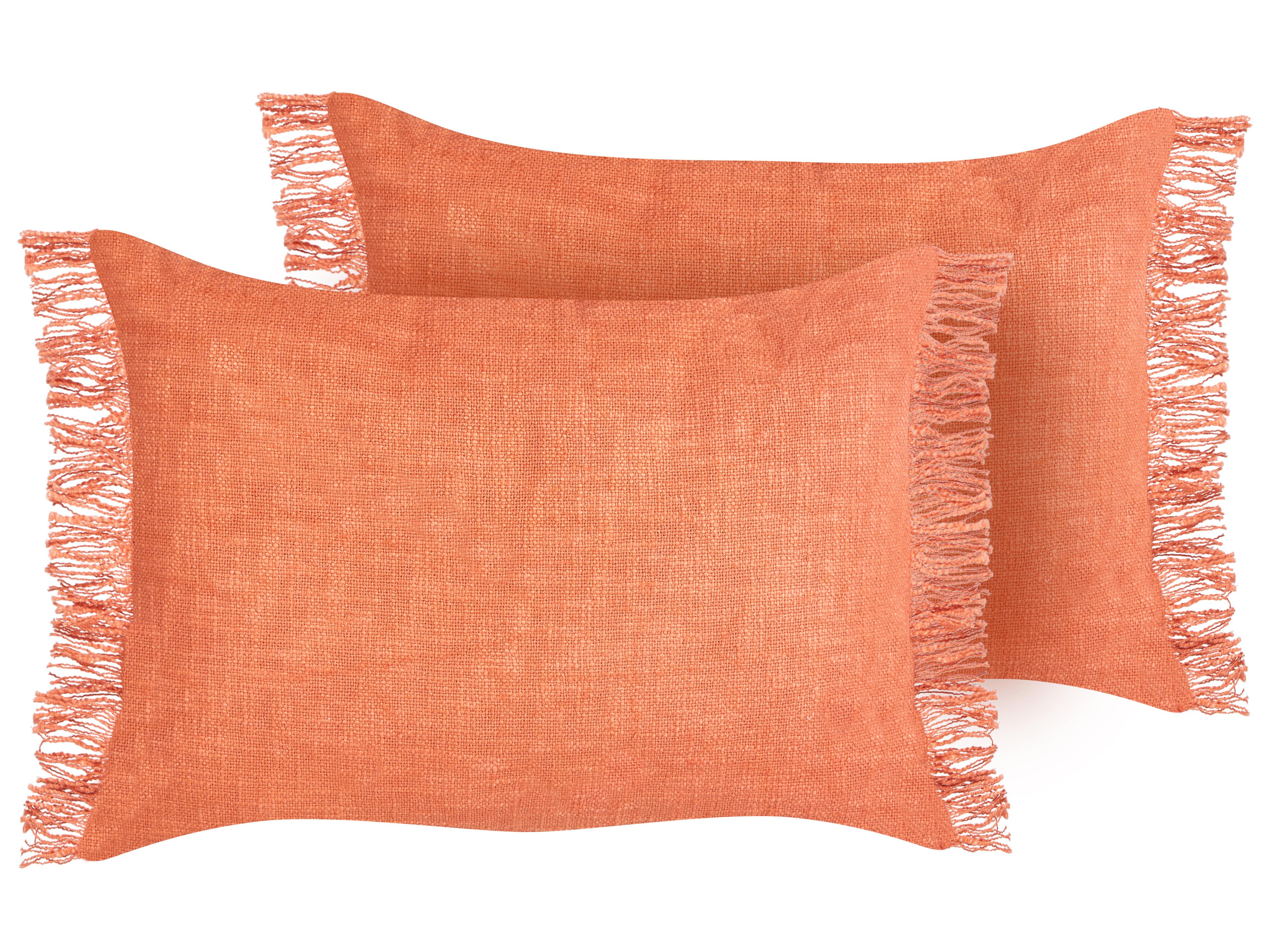 Set van 2 sierkussens MABA Katoen 50 x 35 cm Oranje effen