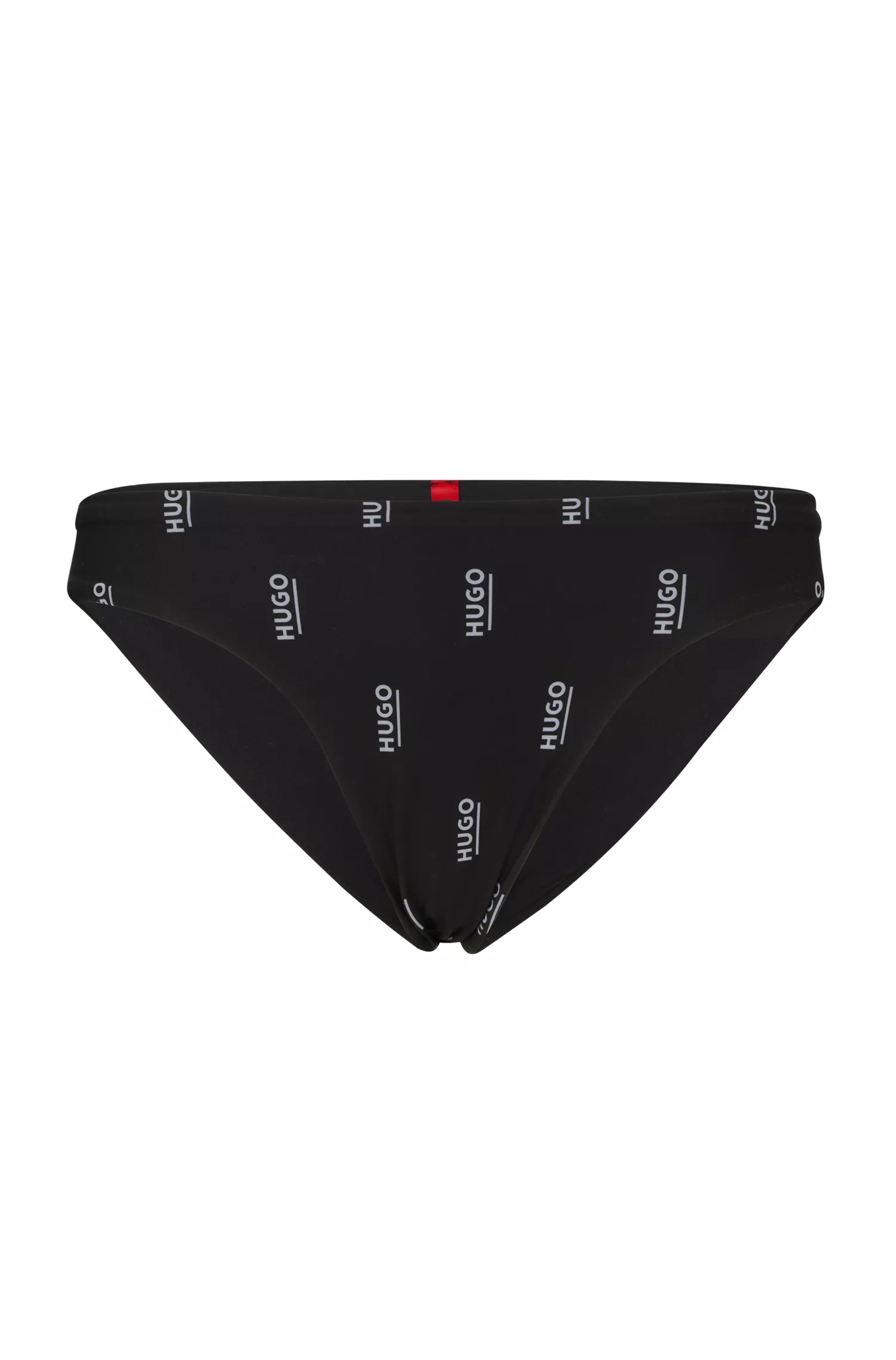 Calcinha de biquíni HUGO com estampa do logo vermelho em tecido de secagem rápida.