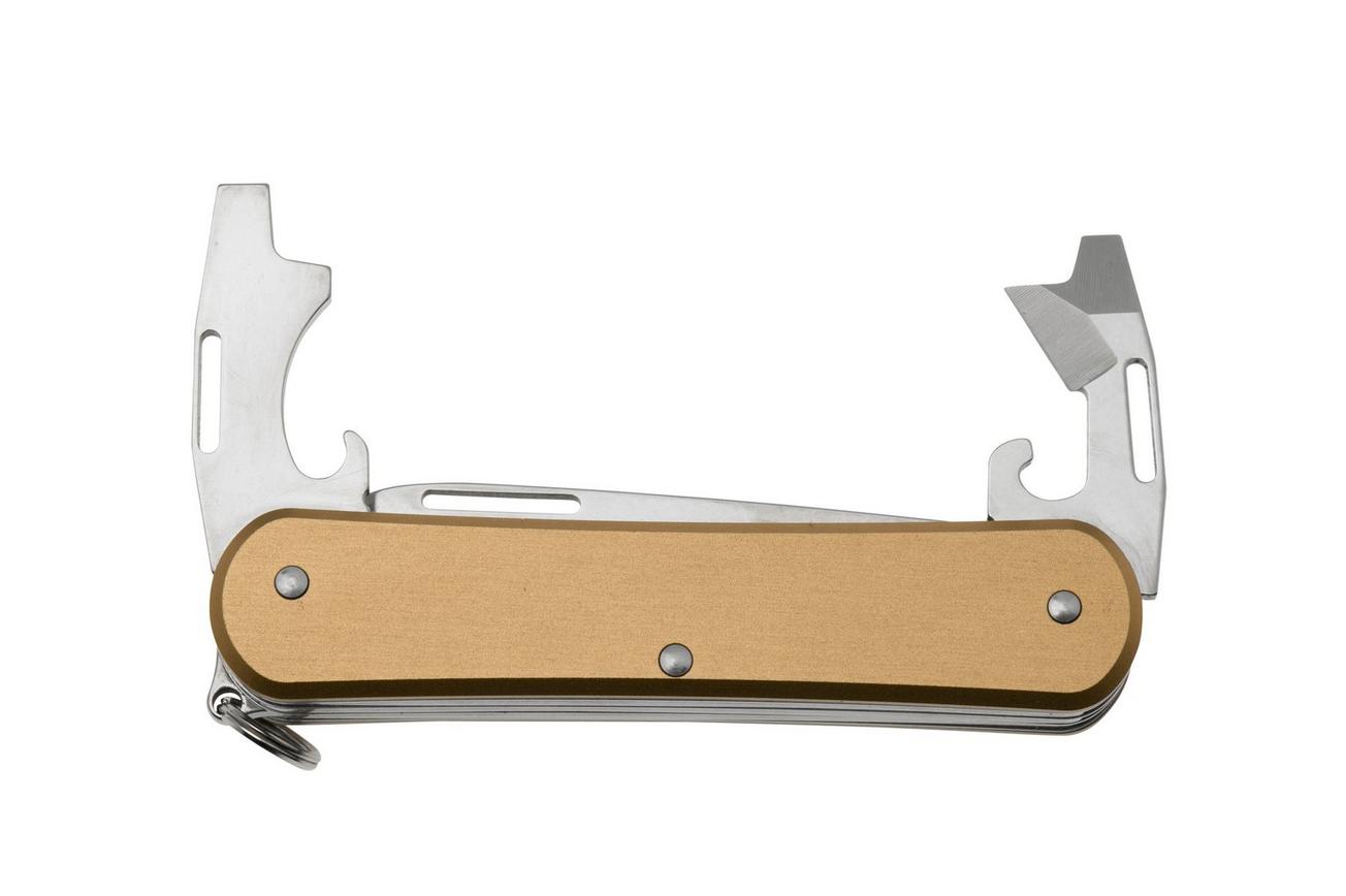 Fox Vulpis KA-VP130-S4BR, 4 Tools, Aluminium Bronze, Zwitsers zakmes, Knivesandtools Exclusive