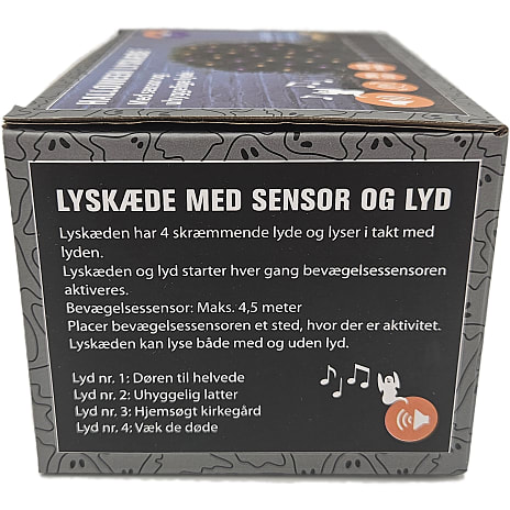Halloween lyskæde med lyd og 200 LED - orange og lilla