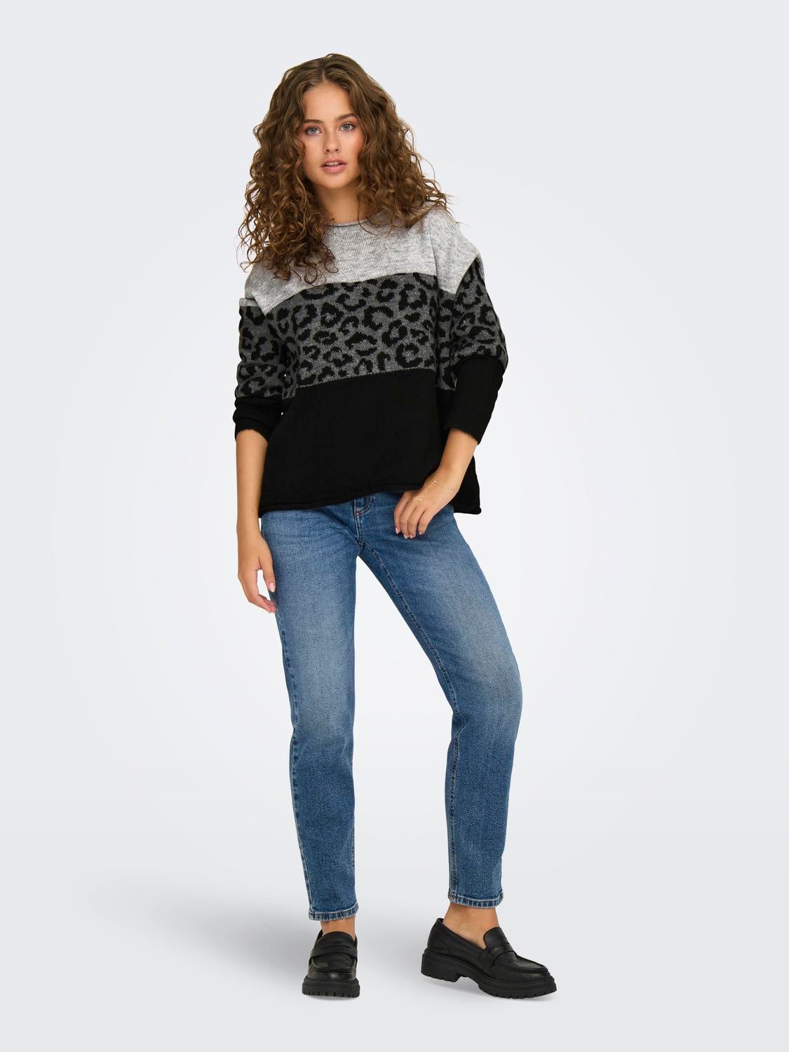 ONLJADE Strickpullover Light Grey Melange