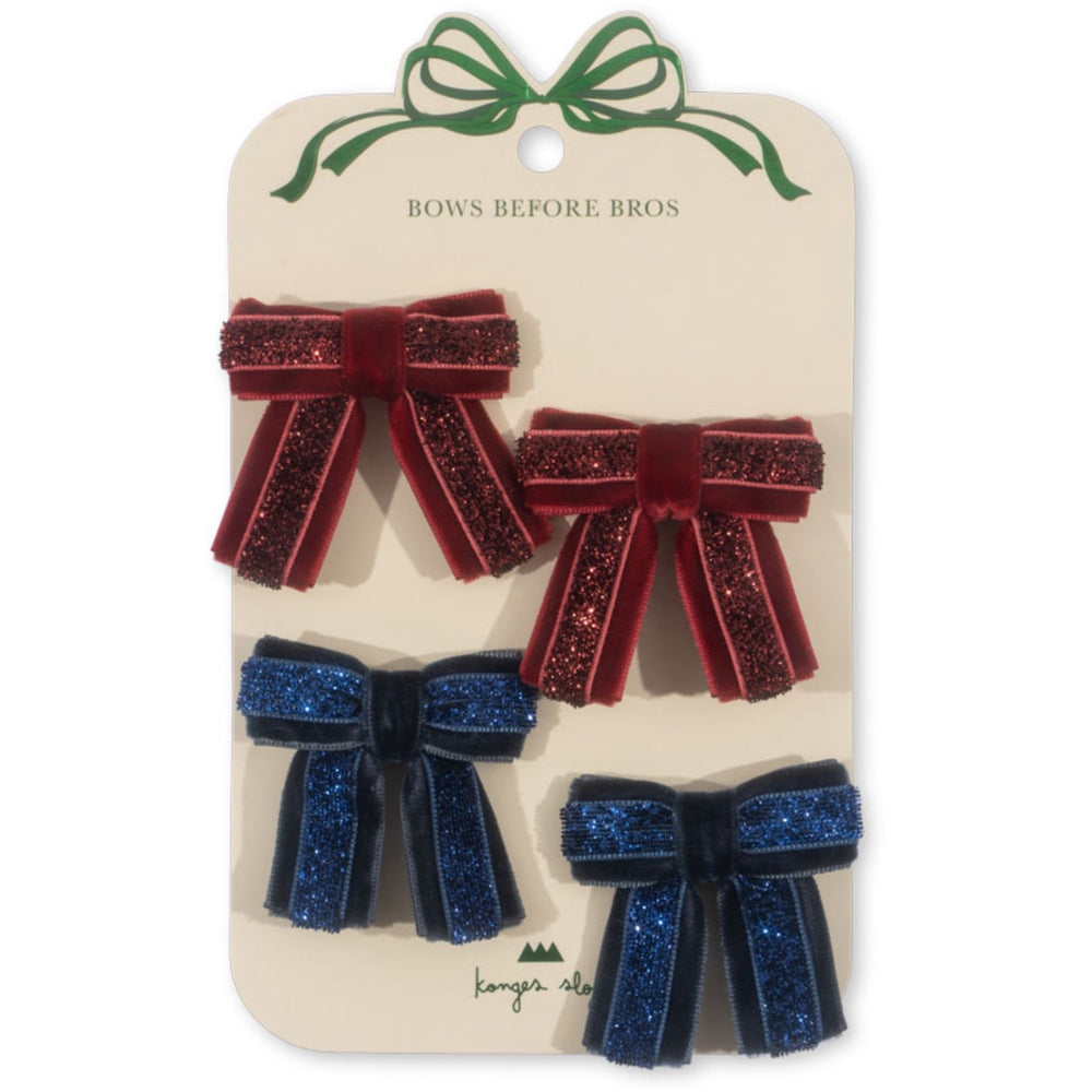 Køb Konges Sløjd Red/Navy 4 Pak Velvet Sløjfe Hårspænde