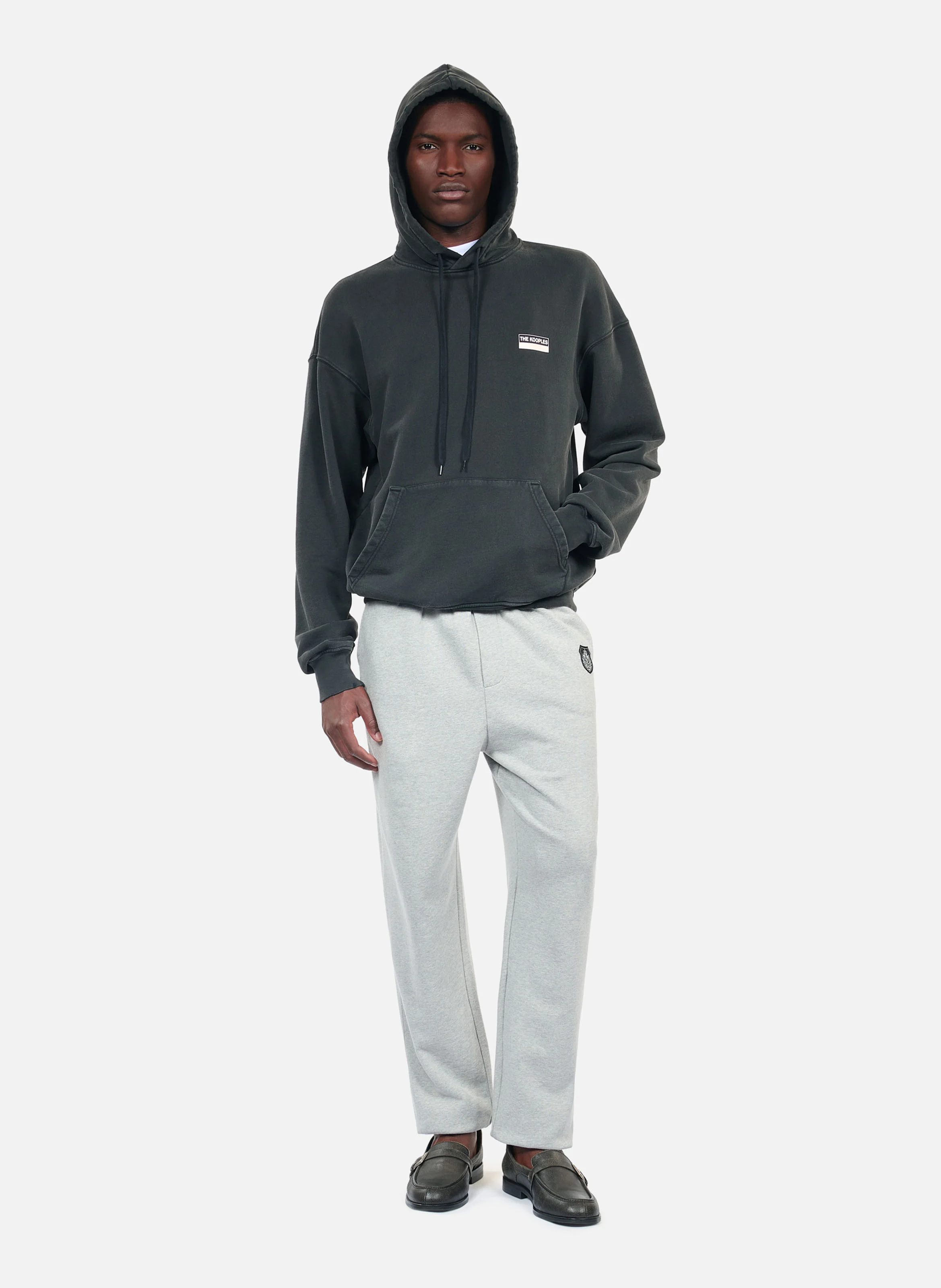 Sweatshirt à capuche ample en coton sérigraphié | Noir