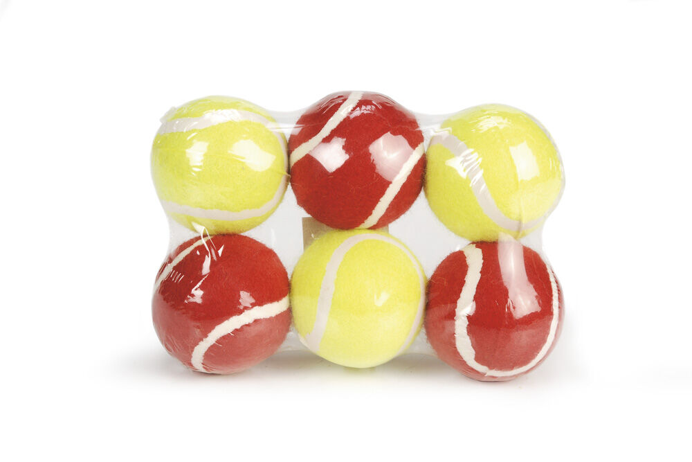 Beeztees - Tennisbal - Hondenspeelgoed - Geel Rood - 12.5x18.5x7 cm