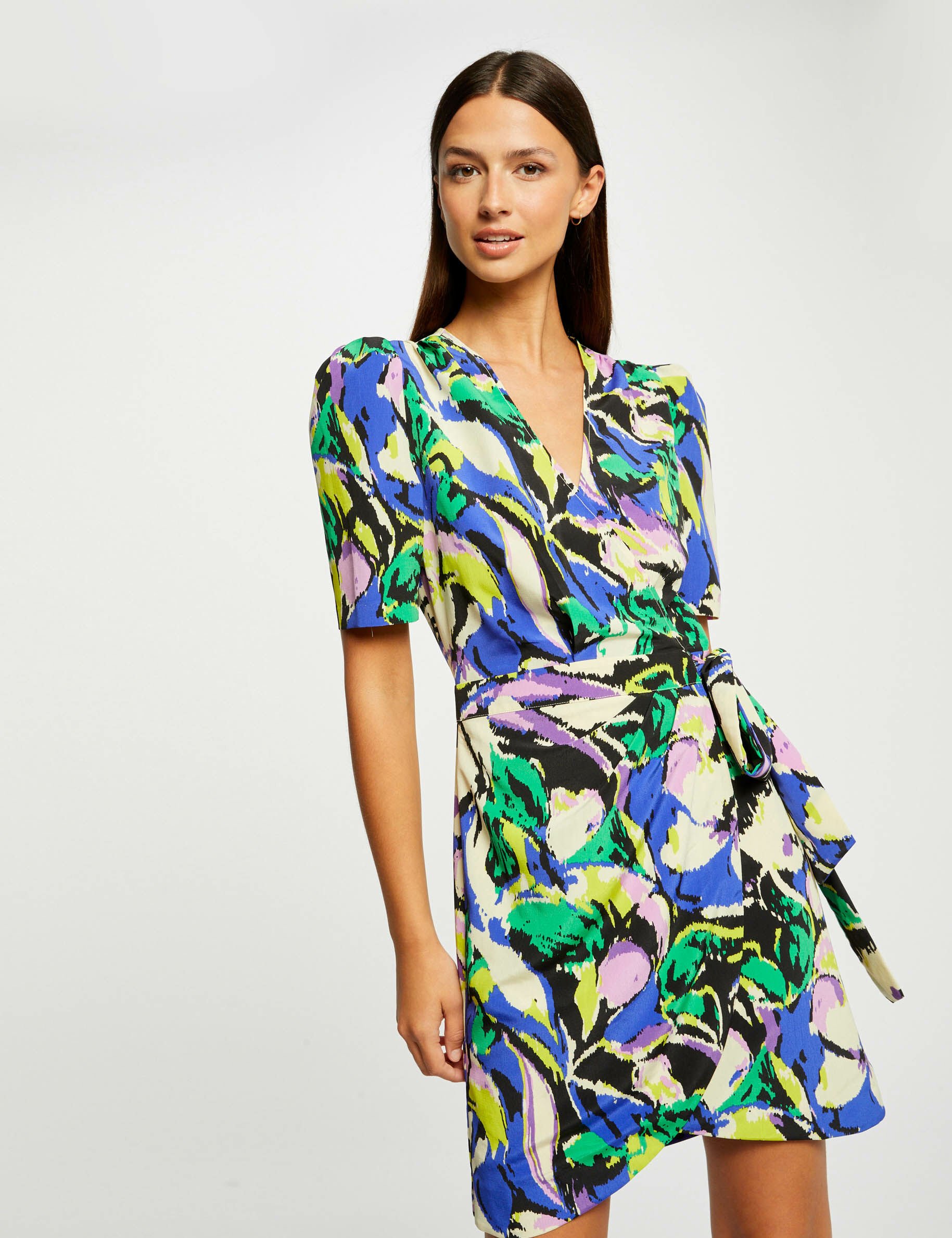 Robe portefeuille imprimé abstrait multico femme - multico