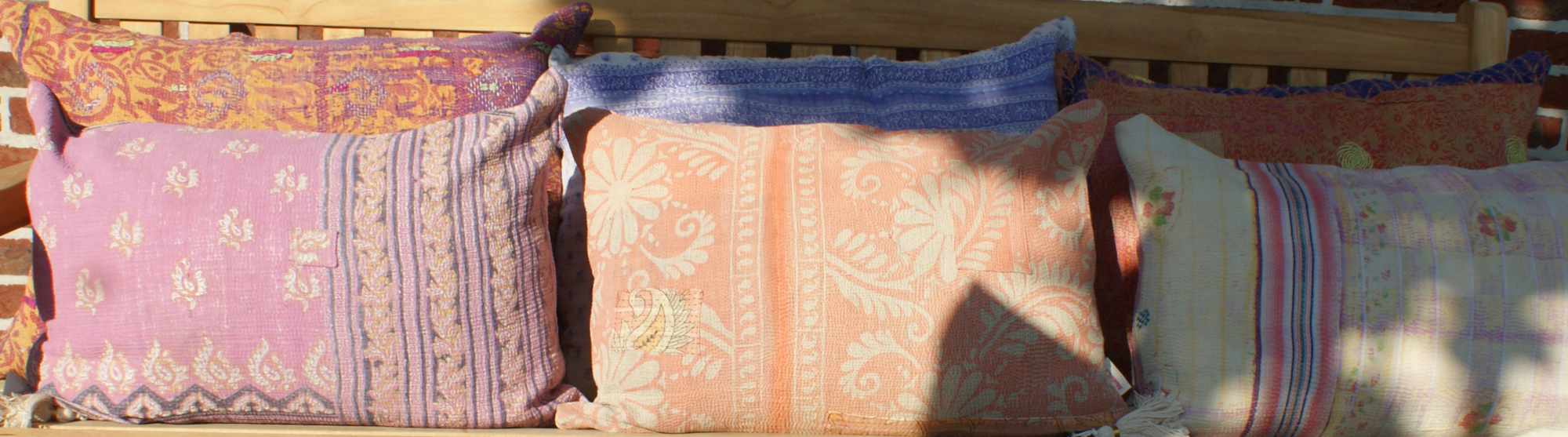 Kussen Kantha vintage 50x70 cm red yellow