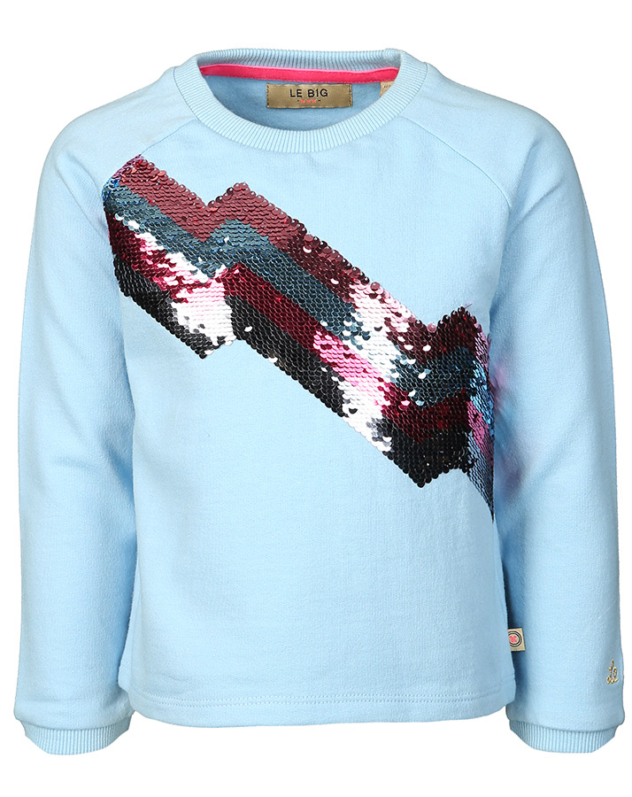 Sweatshirt THANNA mit Pailletten in hellblau