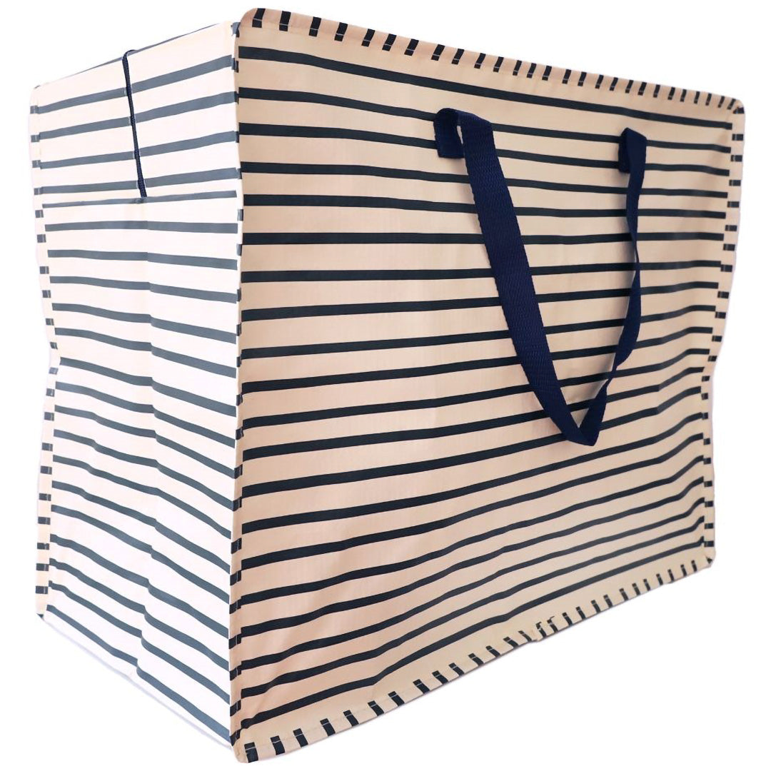 le petit souk jumbo opbergtas - strepen marineblauw