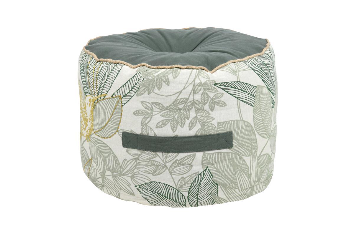 BOTANYS POUF ROND 40X30CM VERT