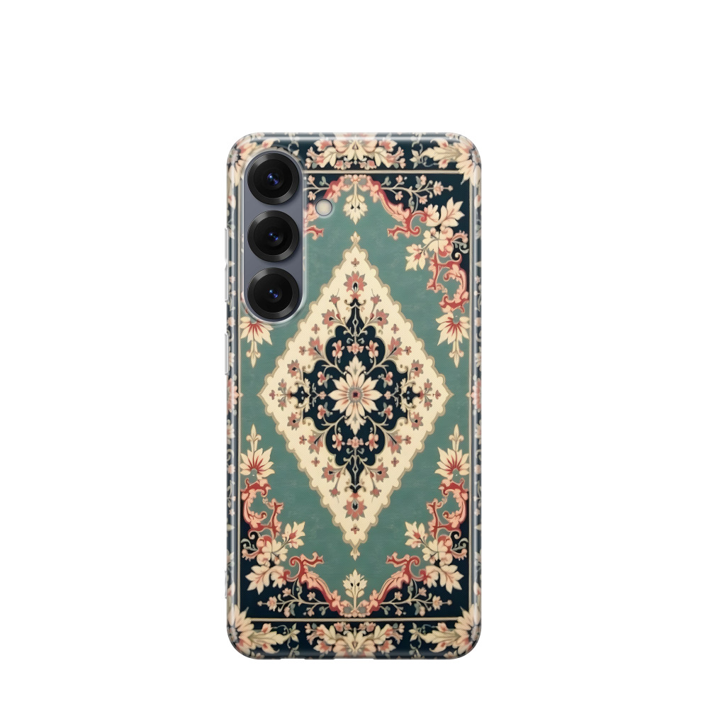 Samsung Galaxy S25 Gummi Hülle Mosaik der Wüste - Mint