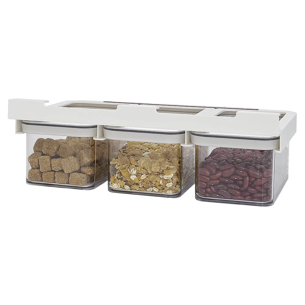 Boîte alimentaire 3en1 à fixer sur étagère L33x19xH11cm