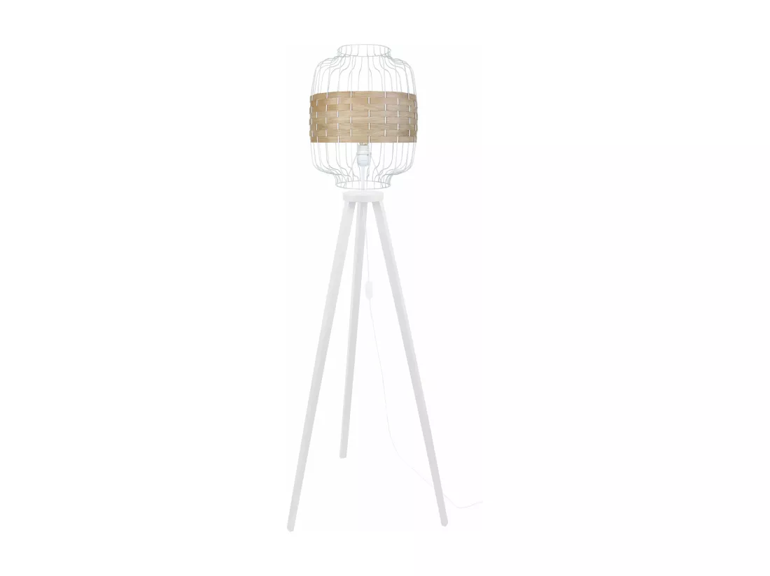 Lampadaire , trépied bois bois blanc 170 cm.